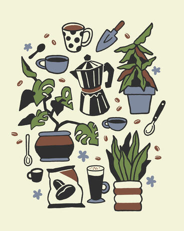 Coffee and House Plants print Coffee and House Plants print