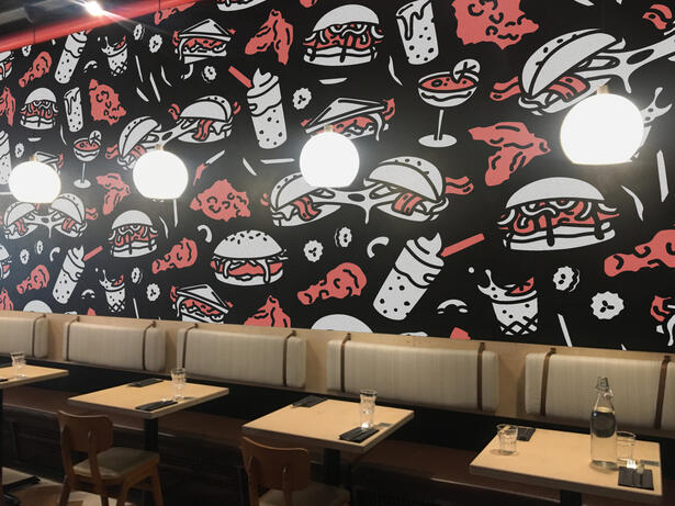 Food themed mural mock-up Food themed mural mock-up